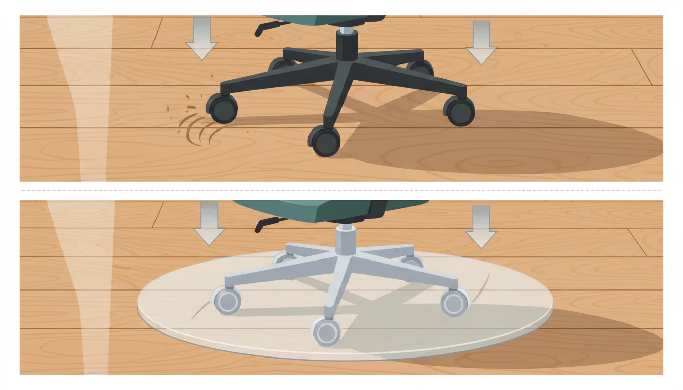 Illustration showing do office chairs damage wood floors concept