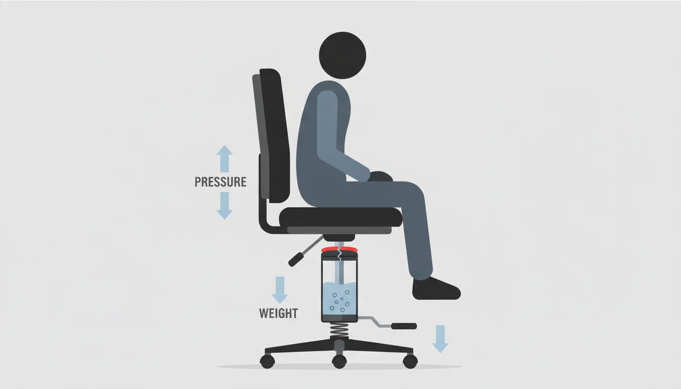 Illustration showing why is my office chair sinking concept