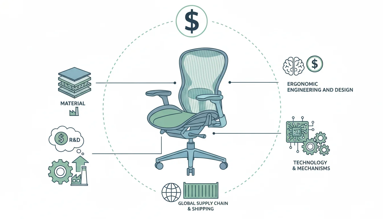 Illustration showing why office chairs are so expensive concept