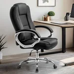 NEO CHAIR Office Desk Ergonomic Gaming Chair High Back Adjustable Computer Chair with Wheels and Lumbar Support Comfy Leather Executive Swivel (Jet Black)