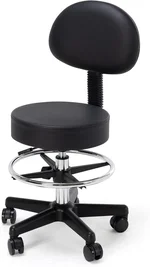 Frassie Drafting Chair with Back Adjustable Spa Bar Rolling Stool Multi-Purpose Office Desk Chair, Swivel Task Chair with Footrest Ring (Black)