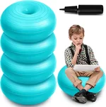 Lewtemi 4 Pcs Flexible Seating for Classroom Elementary 20 Inch Yoga Ball Chair Inflatable Donut Ball Chair with Inflator for Kids Student Sensory Balance Office Exercise