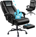 TAVATA Office Chair,Big and Tall Office Chair with Foot Rest Ergonomic High Back Executive Office Chair 400lbs,Home Office Desk Chairs with Lumbar Support,Reclining Office Chair (Black)