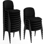 Giantex Set of 15 Conference Chair, Waiting Room Chairs with Ergonomic Upholstered Seat, Stackable Design for Home & Office, Meeting Room, Reception, 15-Pack Guest Chair Set (Black,15)