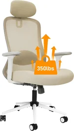 Office Chair 500LB Capacity with 4D Adjustable Armrests, Ergonomic Lumbar Support & Headrest Big and Tall Office Chair with Thickened Seat Cushion Heavy Duty Desk Chair for Heavy People