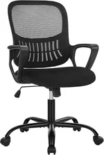 Mesh Office Chairs Managerial Executive Chair, Ergonomic Mid-Back Swivel Computer Desk Chair with Wheels, Comfortable Lumbar Support Comfy Arm for Home Bedroom Study Student, Ink