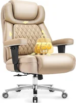 Big and Tall Office Chair 750lbs,Heavy Duty Office Chairs with Dual Rubber Wheels,Extra Wide Desk Chair,Adjustable Ergonomic Lumbar Support,High Back Rocking Computer Chair for Heavy People