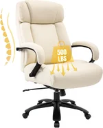 500lbs Ultra Big and Tall Office Chair Extra Wide Large Heavy Duty Thick Padded Computer Executive Ergonomic High Back