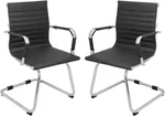 Okeysen Conference Room Chairs Set of 2, Waiting Room Office Guest Chairs, Reception Chairs with Mid Back & Sled Base