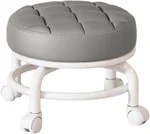 Swivel Stool for Household Tasks with Low Profile and, Gray