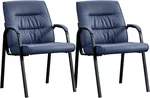 Office Guest Reception Chair Set of 2, Conference Room Chairs Waiting Room Chairs 2 Pack, Modern Leather Office Desk Chair No Wheels.