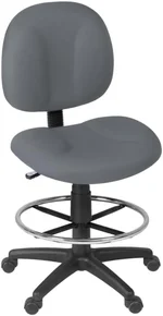 Romig Comfort Series Swivel Fabric Computer Task Chair with Drafting Kit - Grey