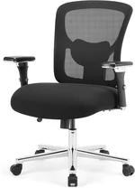 DUMOS Ergonomic Home Office Desk Chair - Heavy Duty Mid Back with Lumbar Support & 4D Armrest, Height Adjustable Mesh Computer Gaming with Backrest & Swivel Wheels, Dark