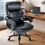 Heavy Duty Office Chair, Office Desk Chairs,Big and Tall Office Chair 500LBS,Executive Office Chairs,Large Comfortable Computer with Wheels and Arms Adjustable Lumbar Black